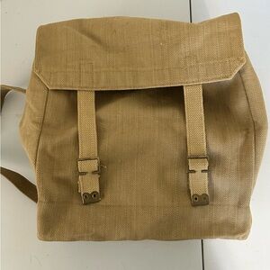 British Military Tan Canvas Backpack